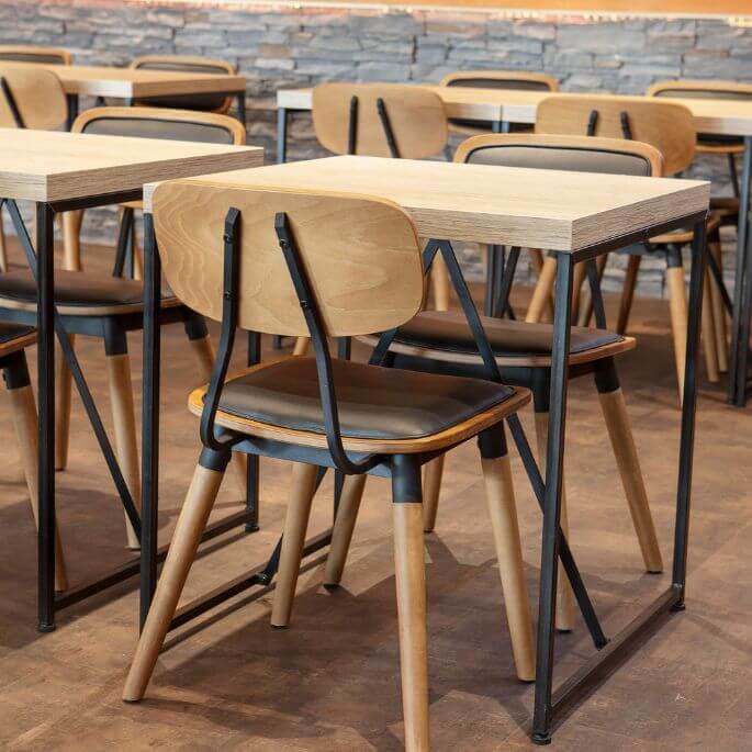 Pied de table de restaurant en métal gris Fabrice